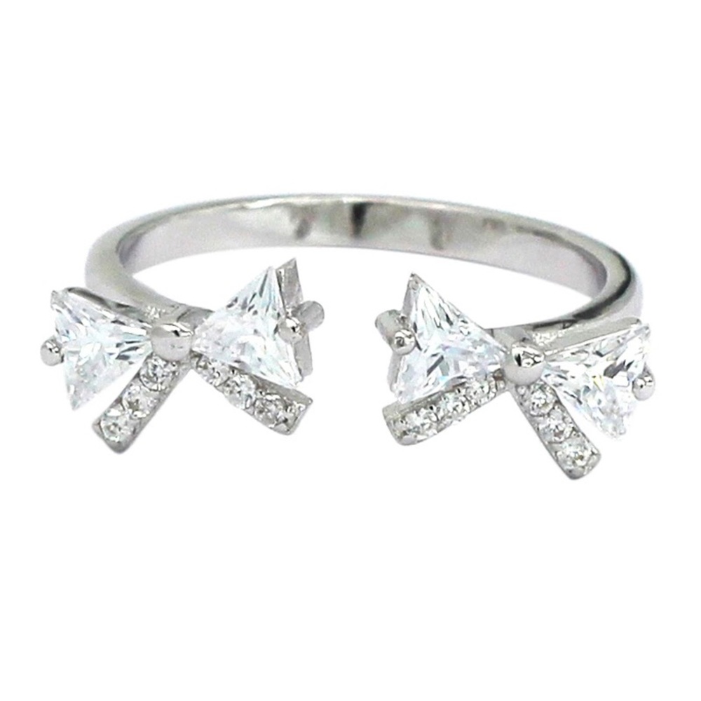 Fashion bow crystal ring